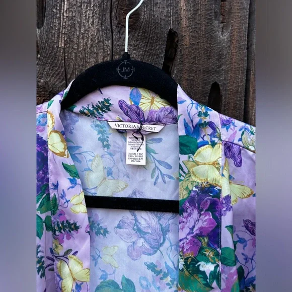 NWOT Victoria’s Secret Purple & Yellow Floral Bathrobe Lingerie - Picture 10 of 11